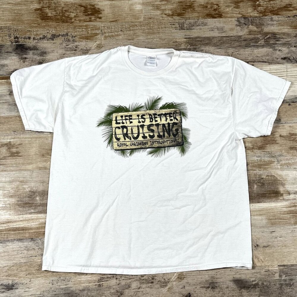 Life is Better Cruising Royal Caribbean International White T-Shirt Size XXL